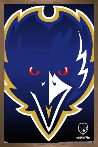 Vista 14 de Trends International NFL Baltimore Ravens - Póster de pared con logotipo 14, 22.375 x 34 pulgadas, versión premium sin marco