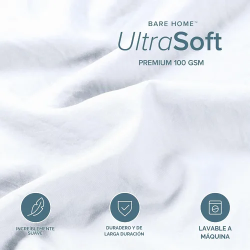 Vista 2 de Bare Home Juego de funda nórdica lavada 1800 ultrasuave