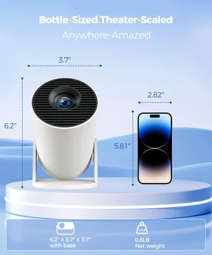Vista 11 de Magcubic HY300PRO Mini proyector con WiFi y Bluetooth, soporte 4K inteligente proyector portátil Keystone automático, control remoto de mouse