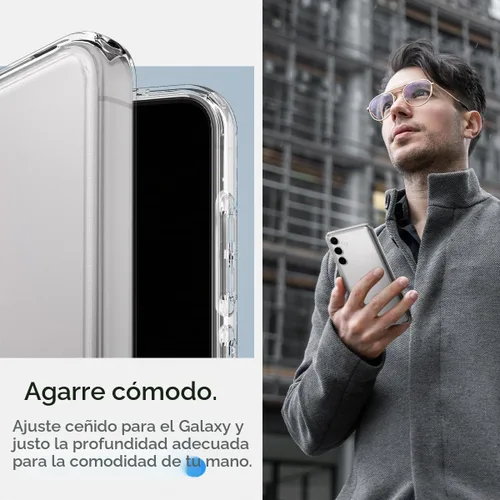 Vista 6 de Spigen Ultra Hybrid diseñado para funda de Galaxy S24 (2024) [antiamarilleamiento], [protección de grado militar] - cristal transparente
