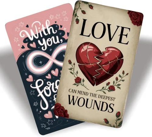 Vista 3 de Heartstring Oracle Cards, Twin Flame Love Oracle Cards, Oracle Deck y cartas de tarot para principiantes, 56 cartas con una guía detallada