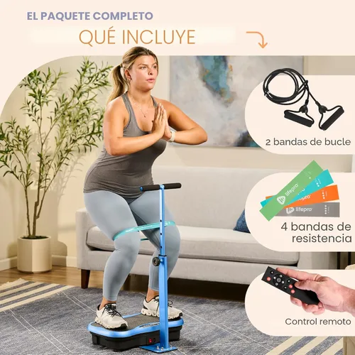Vista 8 de Lifepro TrimLite Vibration Plate with Handle — Vibration Plate Exercise Machine with 99 Speed Levels, Bluetooth & Magnetic Acupoints — Whole Body