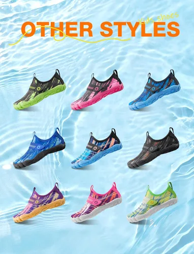 Vista 5 de SEEKWAY - Zapatos de agua para niños y niñas, de secado rápido, antideslizantes, calcetines acuáticos para deportes al aire libre, piscina