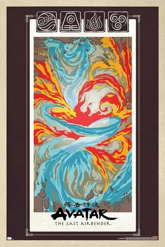 Vista 7 de Nickelodeon Avatar: The Last Airbender - Póster de pared, 22.4 pulgadas de largo x 14.7 pulgadas de ancho, versión enmarcada de madera de granero
