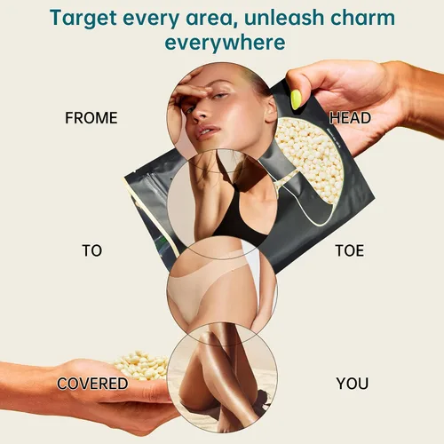 Vista 4 de 1 libra de granos de cera dura, kit de cera en perlas de Lifestance para depilación de cera dura para cabello fino y delgado, piel sensible, perlas