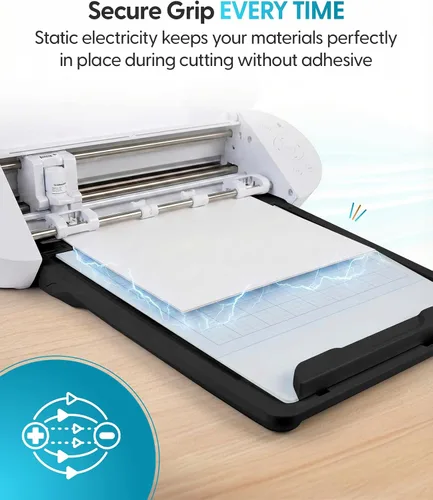 Vista 4 de Alfombrilla de corte electrostática Silhouette para usar con los modelos Cameo 5 y Cameo 5 Plus - 12 x 12 (negro mate)