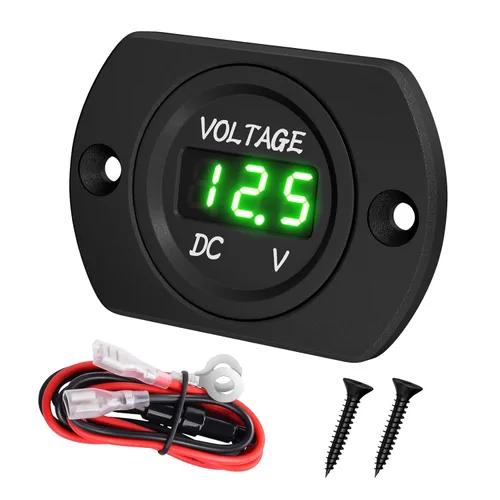 Vista 7 de DaierTek DC 12V 24V Display Automotriz Voltímetro de Reemplazo, Medidor de Voltaje Digital de 12 Voltios 24 Voltios 36 Voltios Impermeable Mini