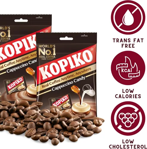 Vista 4 de 2 paquetes de caramelos de capuchino Kopiko de 4.23 onzas
