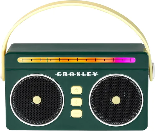 Vista 13 de Crosley CR3050A-FG Mini Boombox Altavoz Bluetooth Portátil Retro con Luces LED, Flamingo