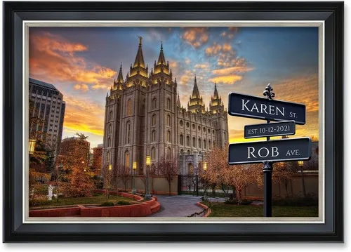 Vista 36 de IPIC - Personalized Framed Canvas with Custom Street Sign in Boston Personalized Street Signs with Names, Custom Canvas Print, Boston Sunset