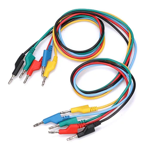 Vista 7 de Sumnacon Juego de 5 cables de prueba de enchufe de plátano a plátano, cable de prueba apilable de 0.157 in para multímetro, cable de prueba