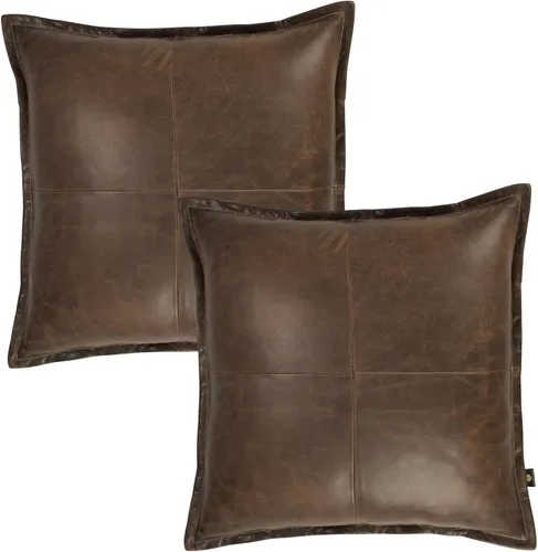 Vista 106 de Funda de almohada de cuero de cordero 100% cuero de cordero – Funda de cojín para sofá – Fundas decorativas para sala de estar y dormitorio, cuero