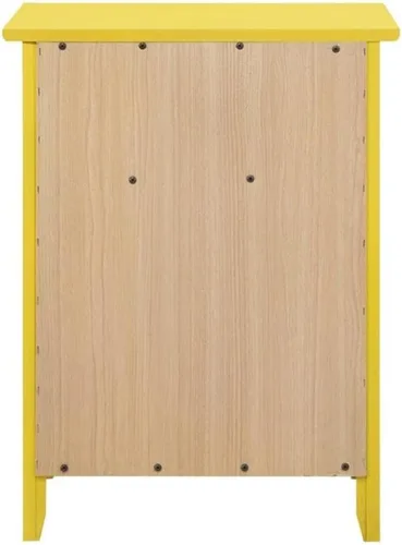 Vista 5 de Glory Furniture Izzy Mesita de noche de madera maciza con 1 cajón/1 puerta, color amarillo