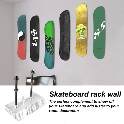 Vista 5 de BUIYLV Soporte para monopatín, 2 piezas, soporte de pared para monopatines, exhibición y almacenamiento