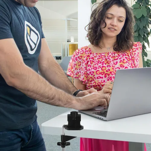 Vista 2 de YARNOW Abrazadera de escritorio de metal, paquete de 3 clips universales para lámpara de mesa con base fija para lámparas de brazo oscilante