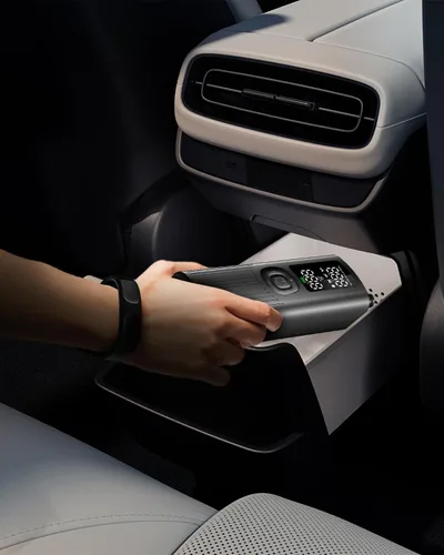 Vista 7 de Inflador de neumáticos portátil para neumáticos de automóvil, compresor de aire inalámbrico de 150 PSI con medidor de presión digital, apagado