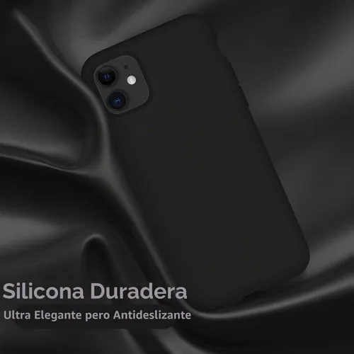 Vista 4 de Cordking Funda diseñada para iPhone 11, funda de silicona ultradelgada a prueba de golpes con [forro de microfibra suave antiarañazos], 6.1 Negro