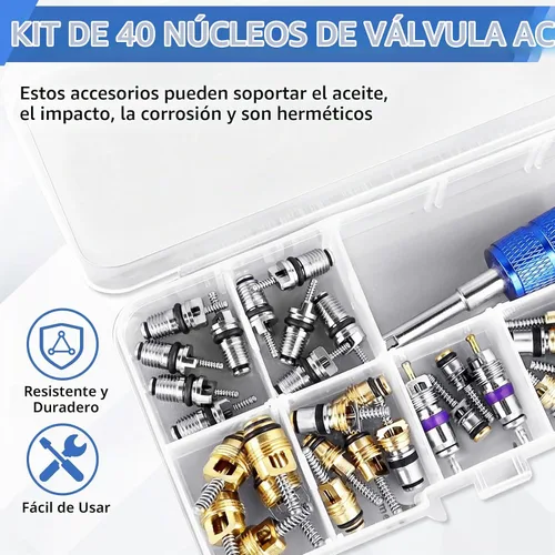 Vista 7 de Kit de reparación de aire acondicionado para automóvil: 270 piezas kit de juntas tóricas de CA y 40 piezas de núcleo de válvula de CA para sistema