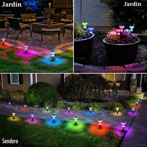 Vista 3 de Priddop Luces solares de Navidad impermeables para exteriores, paquete de Varios