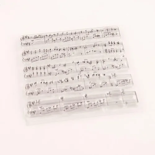 Vista 2 de NZJ Vintage Inglés Palabras Sentimiento Fondo Música Notas Borrar Sellos Tarjetas para Grabado Carpeta Plantillas Artesanías Álbum de Tarjetas