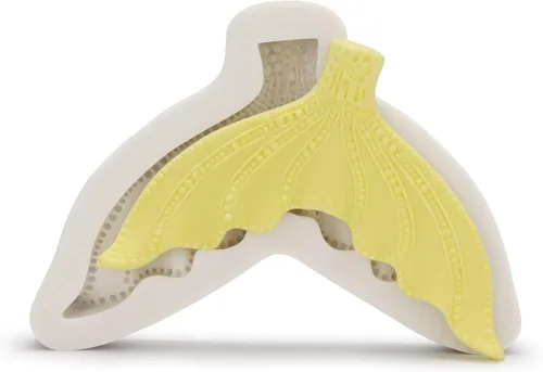 Vista 8 de Beasea Molde grande para cola de sirena, 1 paquete de silicona para fondant de cola de sirena para decoración de pasteles de azúcar de chocolate