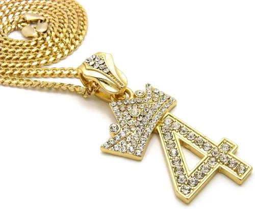 Vista 4 de Shiny Jewelers USA COLGANTE CUBANO DE CADENA CUBANA DE 3 mm24" PARA HOMBRES, Metal, Circonia cúbica