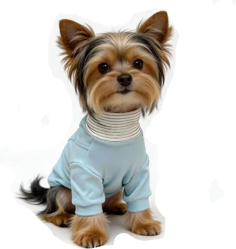 Vista 24 de Camisa de cuello alto para perro, lindo bordado de perrito, sudadera súper suave para perro, jersey elástico a rayas para cachorro, para gatos