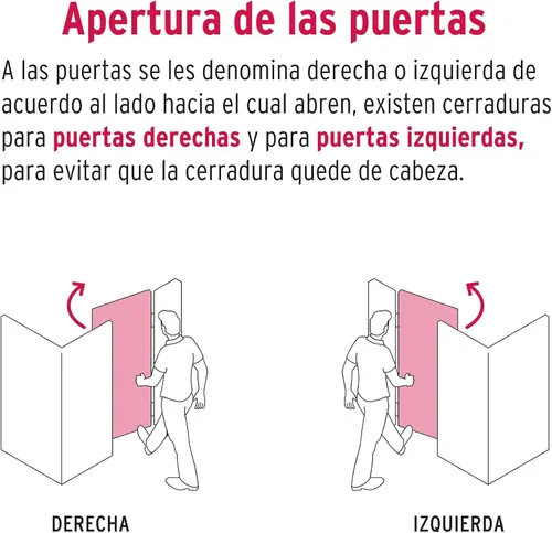 Vista 4 de Truper 43583 / CS-70DB - Juego de cerraduras de puerta con borde derecho, llave estándar