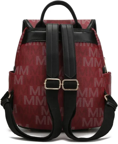 Vista 6 de MKF - Mochila para mujer de cuero vegano con asa superior, bolsa de viaje a la moda, mochila