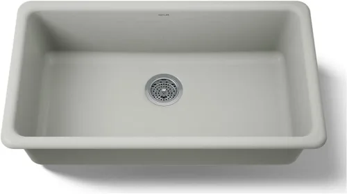Vista 11 de KOHLER Iron/Tones K-5707-96 - Fregadero de cocina de 33 pulgadas en la parte superior/inferior, fregadero de cocina de un solo tazón, K-5707-96