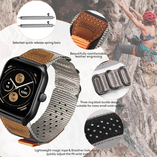Vista 3 de torbollo Correas de reloj compatibles con Amazfit, correas deportivas resistentes y suaves para Amazfit GTS 4/4 Mini/3/2/2e/2 mini, Bip 3 Pro / 3/U