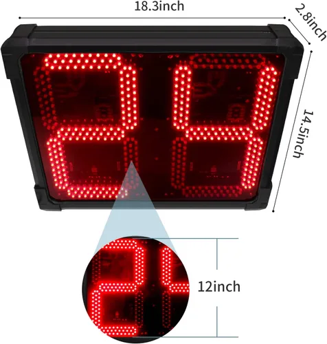 Vista 2 de Reloj de tiro de fútbol americano de 2 unidades con trípode 25/40 segundos un control de consola