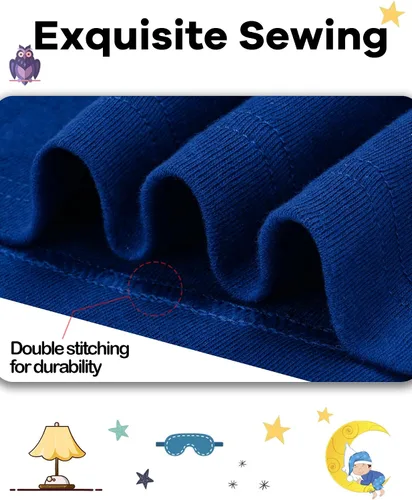 Vista 4 de Pijama para niños de 4 piezas, 100% algodón, talla 18 meses a 12 años
