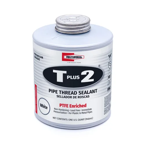 Vista 7 de RectorSeal T Plus 2 23710 Sellador para roscas de tuberías, no se endurece, fibras sintéticas, no contiene otros metales, enriquecido con PTFE