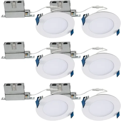 Vista 11 de HALO HLB HLB4069FS1EMWR - Luz empotrable LED de 4 pulgadas, delgada, sin lata, regulable, con temperaturas de color seleccionables