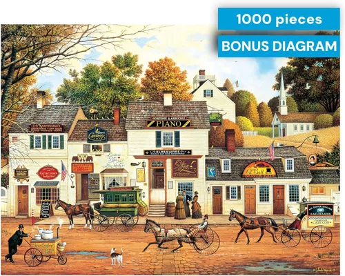 Vista 6 de Buffalo Games Charles Wysocki Olde Cape Cod - Rompecabezas de 1000 piezas - 26.75 x 19.75 pulgadas, paquete de 1-1000 piezas rompecabezas