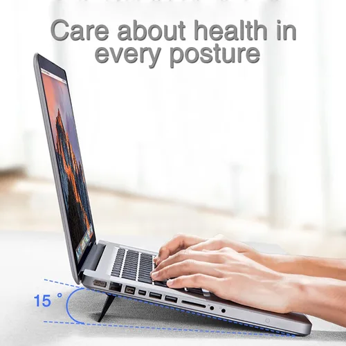Vista 3 de Soporte elevador de teclado de computadora para escritorio, soporte ajustable para laptop, elevador de aluminio estable para la mayoría de teclados
