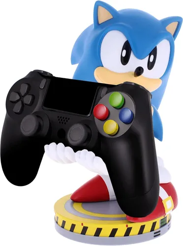 Vista 5 de Exquisito juego soporte deslizante para teléfono Sonic y soporte para controlador - Sonic The Hedgehog - Figura con licencia oficial, Cable Guys