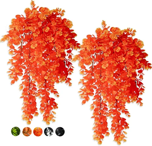 Vista 9 de Planta de vid falsas, 4 piezas, plantas artificiales grandes, plantas colgantes artificiales para pared, hiedra falsa, decoración de habitación