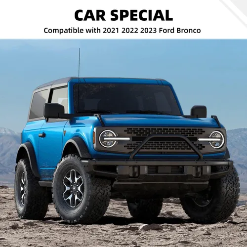 Vista 6 de Cubierta de Bisagra Compatible con Capó del Motor para Ford Bronco 2021-2025, Kit de 2 Piezas de Accesorios Decorativos Exteriores de Trim Trail