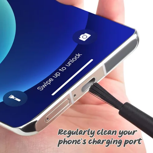 Vista 6 de Enchufe antipolvo USB C tipo C antipolvo cubierta USB C protector de puerto de carga tipo C con cepillo de limpieza para iPhone 15 Samsung