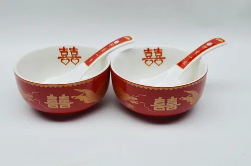 Vista 7 de Liang baobao Juego de 2 cucharas de té de boda chino, dragón de porcelana y fénix para adultos, hombres, mujeres, parejas, fiesta de boda