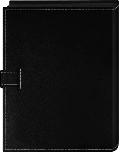 Vista 2 de Pioneer Photo Albums Álbum de cubierta de cuero sintético cosido con 24 bolsillos con cierre de correa para impresiones de 4 x 6 pulgadas