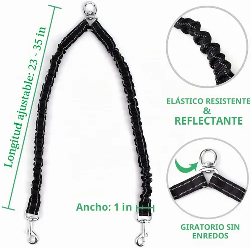 Vista 3 de Correa retráctil doble para perros de raza pequeña (hasta 44 libras cada una) – Correa extensible de doble cabeza de 16 pies para mascotas
