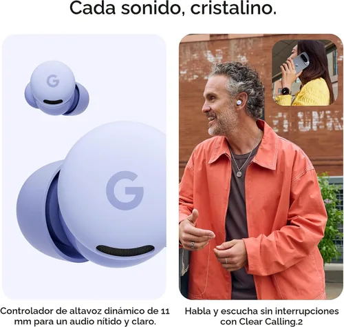 Vista 3 de Google Pixel Buds 2a - Auriculares inalámbricos Bluetooth con cancelación activa de ruido y modo de transparencia, ligeros, ajuste cómodo, batería