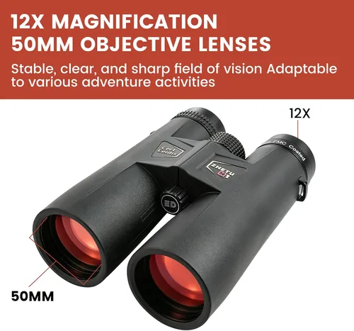 Vista 2 de Binoculares profesionales ED 12x50 para adultos de alta Negro 12x50