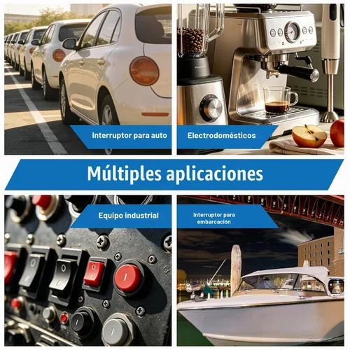 Vista 5 de mxuteuk 5 unids Snap-in AC110/120V Interruptor basculante redondo iluminado Interruptor de alimentación de palanca de barco Luz roja SPST ON-Off 3