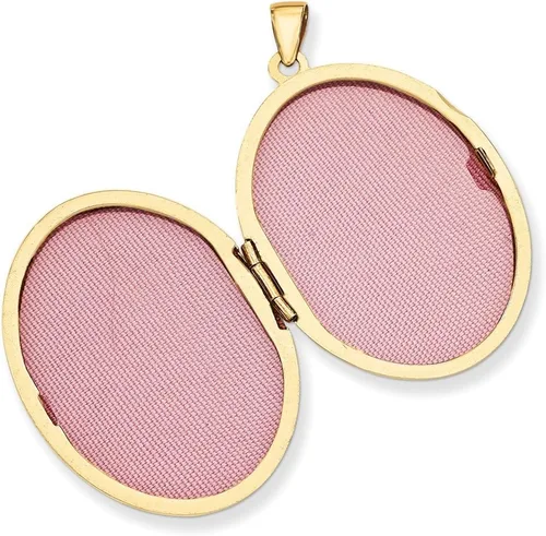 Vista 2 de Jewels By Lux 14K Yellow Gold 31mm Oval Scroll Locket