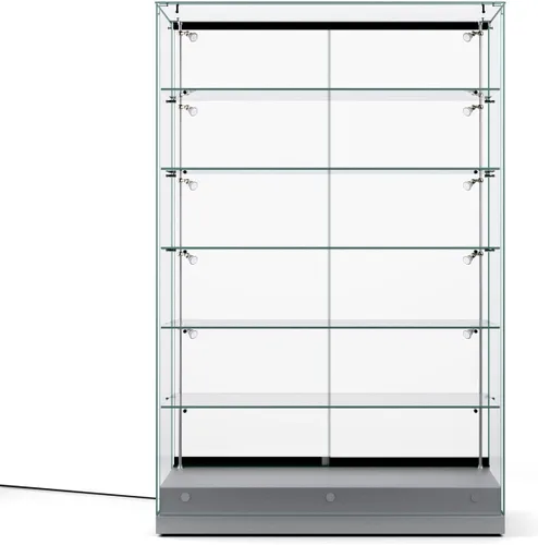 Vista 5 de Displays2go Vitrinas de vidrio templado con iluminación
