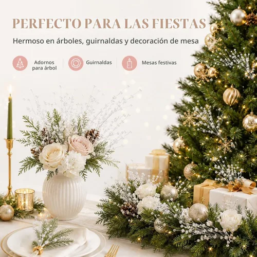 Vista 6 de ULTNICE 100 perlas blancas para manualidades, cuerda de perlas artificiales falsas, palitos decorativos para ramo de flores, centro de mesa de boda